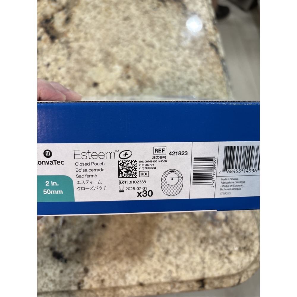 ConvaTec Esteem 421823 Closed  Pouch 2 In 50mm. Box of 30